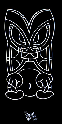 tiki black on white small